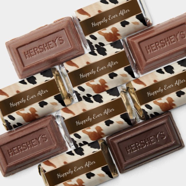 Black Cream Brown Cowhide Wedding Hershey's Miniatures (Assorted)