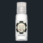 Black Cream Casino Poker Chip Las Vegas Wedding Hand Sanitizer<br><div class="desc">These off-white and black poker chip style hand sanitizer bottles would make a perfect wedding favor. Personalize the design with a names in black in the center,  and wedding date in red on top.</div>