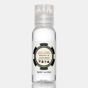 Black Cream Casino Poker Chip Las Vegas Wedding Hand Sanitizer