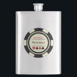Black Cream Casino Poker Chip Wedding Bridesmaid Flask<br><div class="desc">Show your bridesmaids how much you appreciate them being in your wedding by giving them this fabulous personalized black and cream white poker chip flask with their name on it.</div>