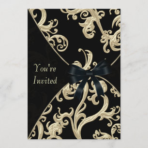 Black Cream Cocktail Party Invitation