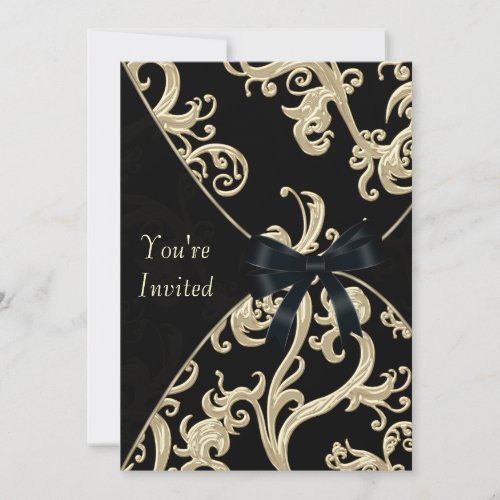 Black Cream Cocktail Party Personalized Announcement