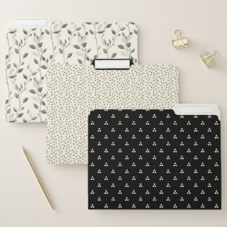 Black & Cream Decorative File Folders