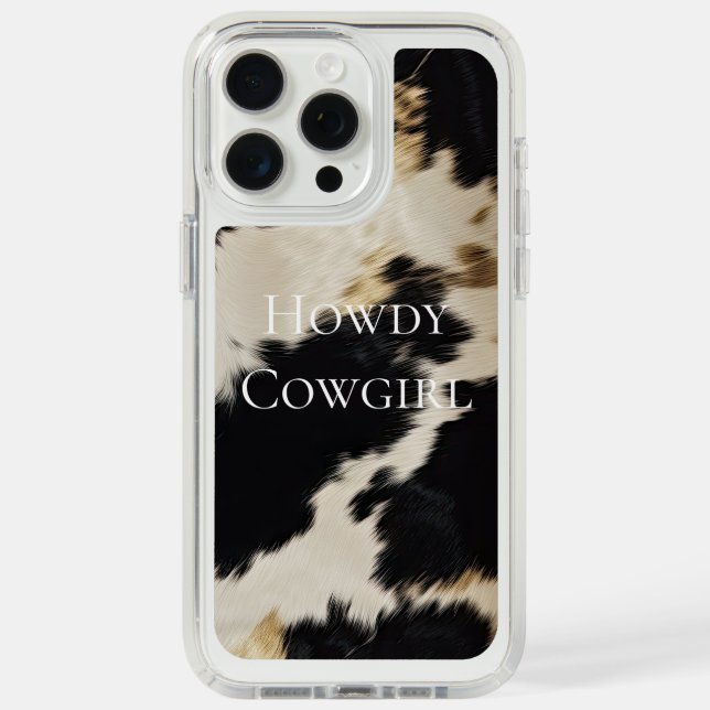 Black Cream Gold Western Cowhide Speck iPhone Case (Front (White Titanium))