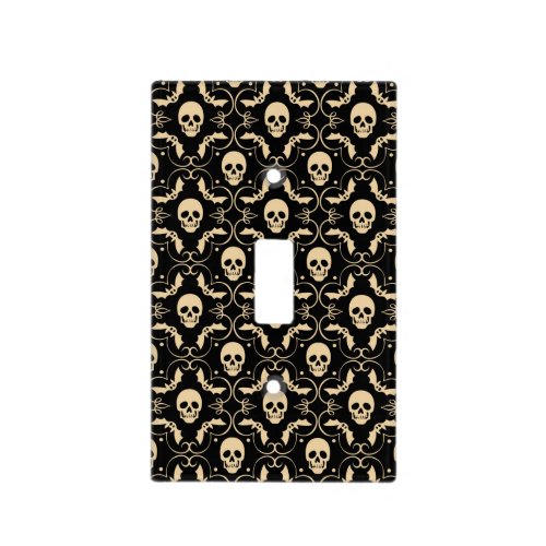 Black  Cream Halloween Skulls  Bats Light Switch Cover