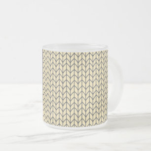 BLACK CREAM KNIT Frosted Glass Mug