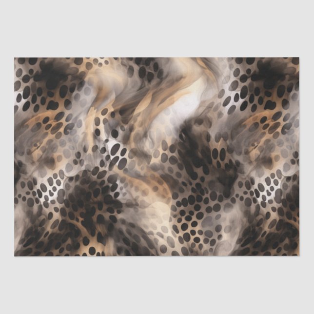 Black Cream Leopard Animal Bridal Shower Tissue Paper (Front)