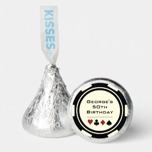 Black Cream Poker Chip Las Vegas Theme Birthday Hersheys Kisses