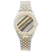 Black & Cream Stripes Custom Name