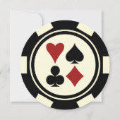 Black Cream Vegas Wedding Save The Date Poker Chip Invitation (Back)