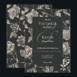 Black & Cream Vintage Toile Floral Wedding Invitation<br><div class="desc">Announce your love story with a touch of vintage charm. Our captivating wedding invitations evoke a bygone era with a touch of timeless elegance. A soft black background creates a dramatic canvas for a captivating toile floral frame. Delicate cream blooms intertwine with elegant black details, reminiscent of a treasured heirloom....</div>