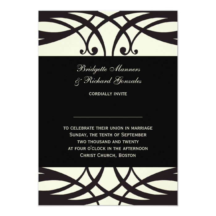 Black And Cream Wedding Invitations 9