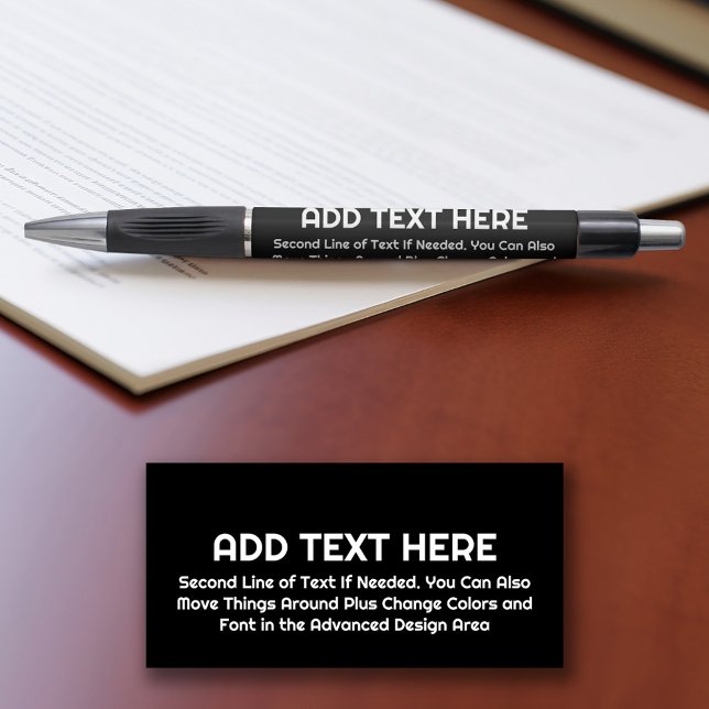 Black Create Your Own - Make It Yours Custom Text Pen (Personalized pen)