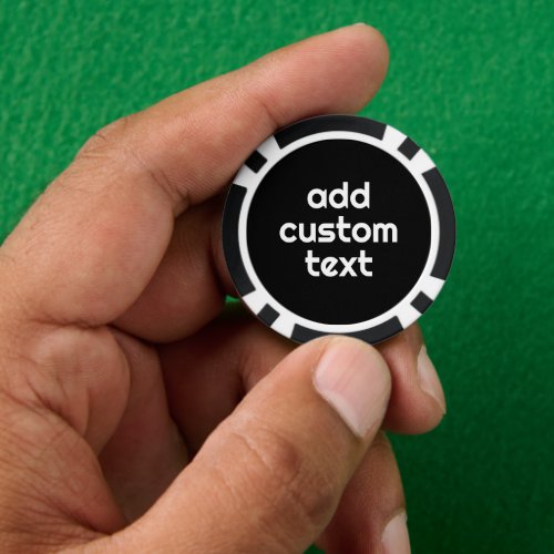 Black Create Your Own _ Make It Yours Custom Text Poker Chips