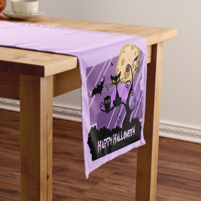 Black Creatures Halloween  Short Table Runner (In Situ)