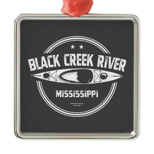 Black Creek River Mississippi Kayaking Metal Ornament