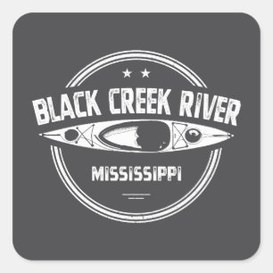 Black Creek River Mississippi Kayaking Square Sticker