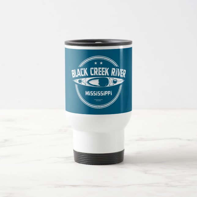 Black Creek River Mississippi Kayaking Travel Mug (Center)