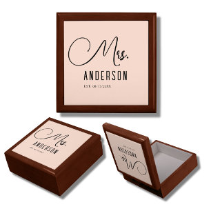 black & creme classic Wooden Jewelry Keepsake Box