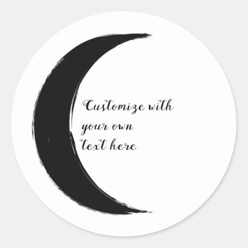 Black Crescent Dark Moon Astrology Zodiac   Classic Round Sticker