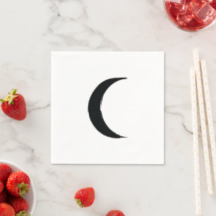 Black Crescent Dark Moon Astrology Zodiac Napkins