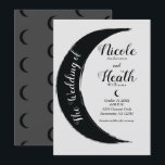 Black Crescent Dark Moon Celestial Night Wedding   Invitation<br><div class="desc">customize for your event</div>