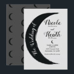 Black Crescent Dark Moon Celestial Night Wedding   Invitation<br><div class="desc">customize for your event</div>