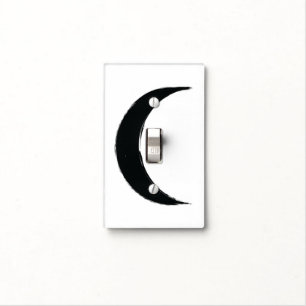 Black Crescent Magic Dark Moon Astrology  Light Switch Cover
