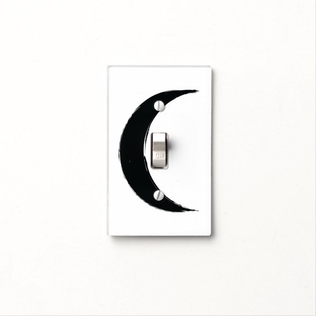 Black Crescent Magic Dark Moon Astrology  Light Switch Cover (In Situ)