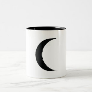 Black Crescent Magic Dark Moon Astrology Two-Tone Coffee Mug