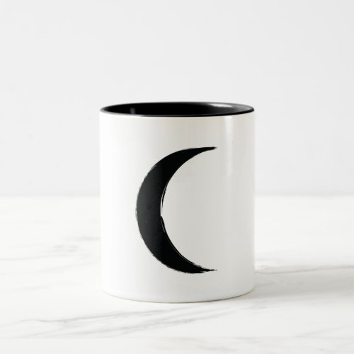 Black Crescent Magic Dark Moon Astrology  Two_Tone Coffee Mug