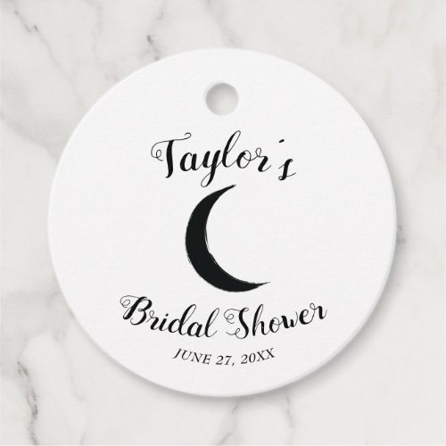 Black Crescent Moon Astrology Bridal Shower   Favor Tags