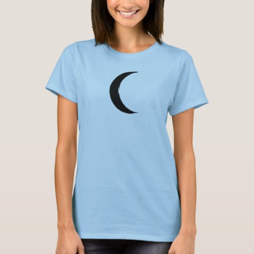 Black Crescent Waning Magic Dark Moon Astrology T_Shirt