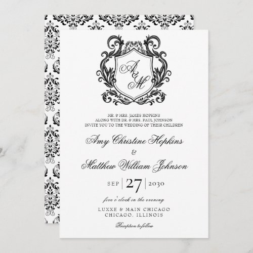 Black Crest Invitation