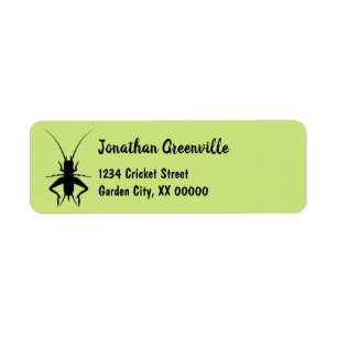 Black Cricket Graphic Personalized Label