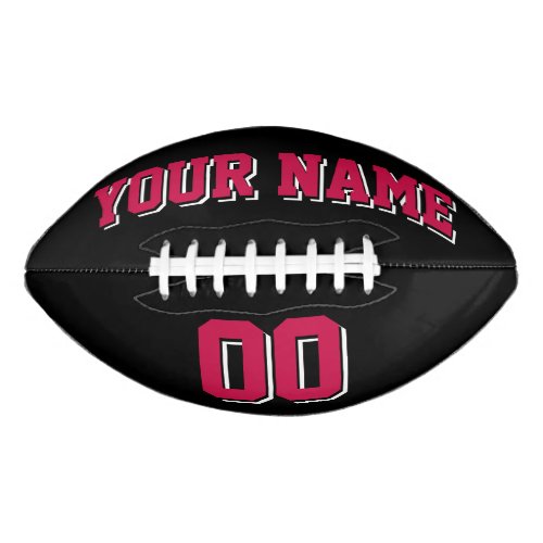 BLACK CRIMSON AND WHITE Custom Football