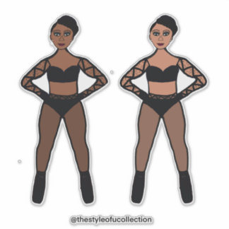 Black  Criss Cross Dancers Sticker