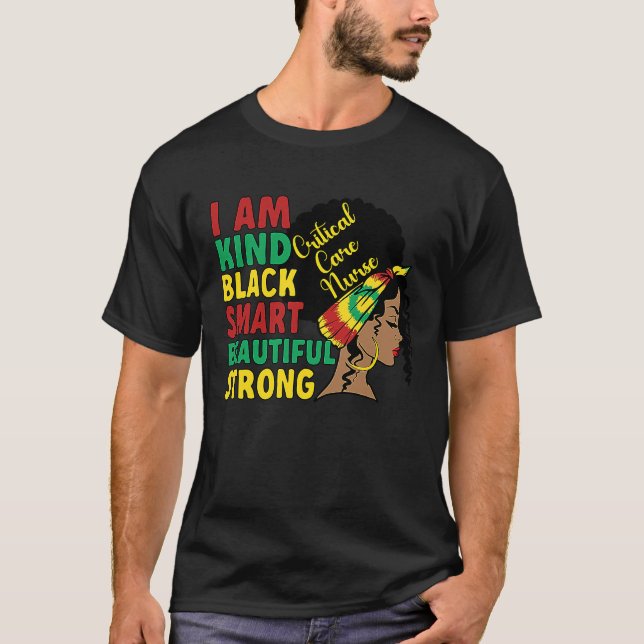 Black Critical Care Nurse African American  1 T-Shirt (Front)