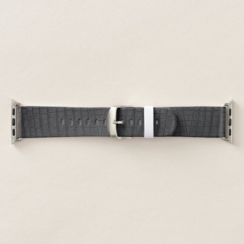 Black Crocodile Leather Print Apple Watch Band