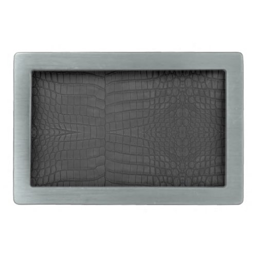 Black Crocodile Leather Print Belt Buckle