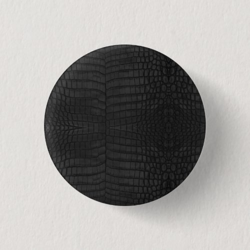 Black Crocodile Leather Print Button