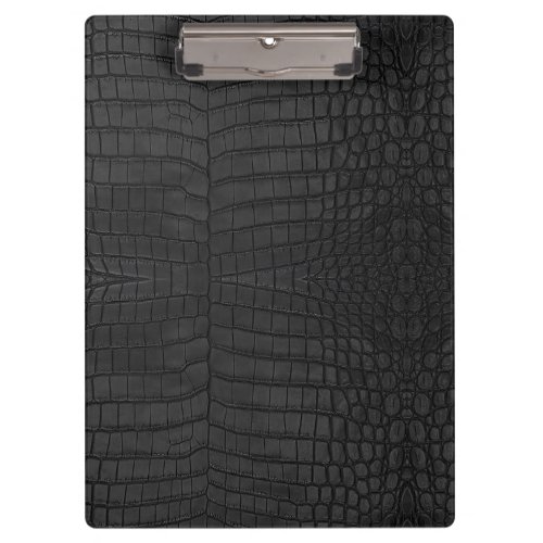 Black Crocodile Leather Print Clipboard