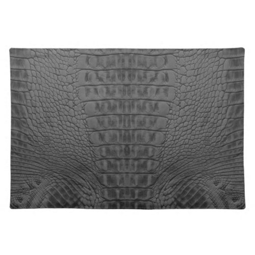 Black Crocodile Leather Print Cloth Placemat