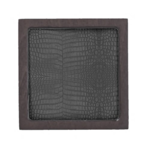 Black Crocodile Leather Print Gift Box