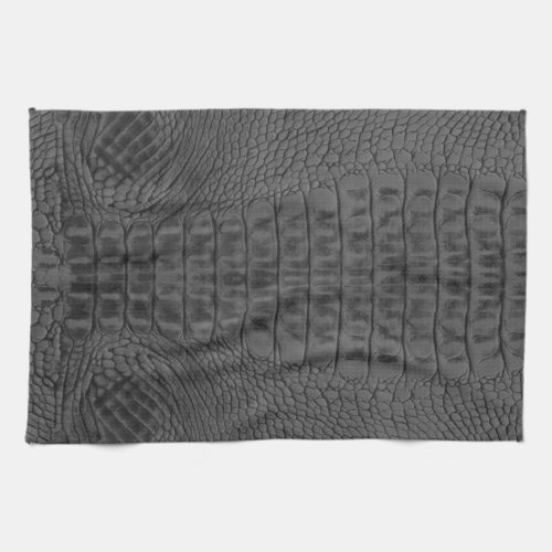  Black Crocodile Leather Print Kitchen Towel