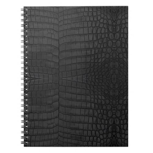 Black Crocodile Leather Print Notebook