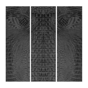 Black Crocodile Leather Triptych