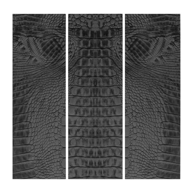 Black Crocodile Leather  Triptych (Front)