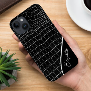 Black Crocodile Personalized Case-Mate iPhone 14 Case