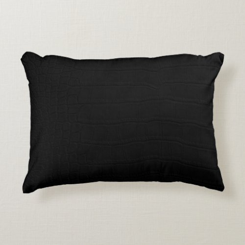 Black Crocodile Skin Print Accent Pillow